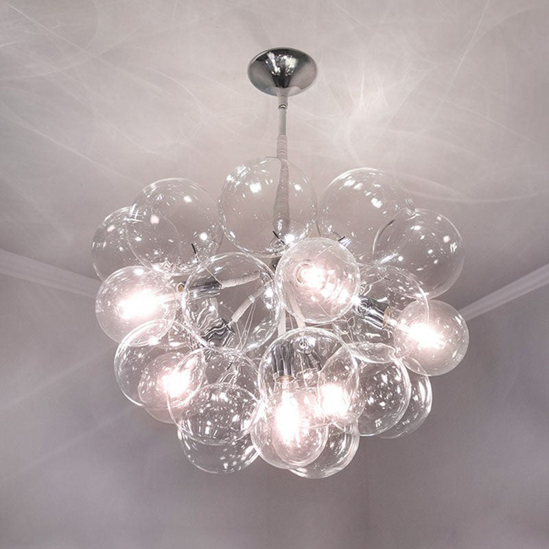 Minimalist Glass Bubble Chandelier - Stylish Suspension Light for Living Room