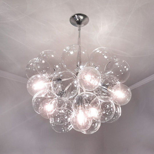 Bubble Chandelier: Minimalist Glass Suspension Light For Living Room