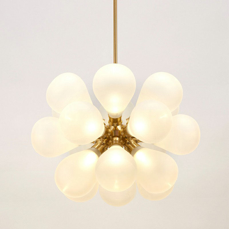 Creative Bubbles Chandelier Glass Pendant Light - 18-Bulb, Gold, Postmodern Design for Bedroom