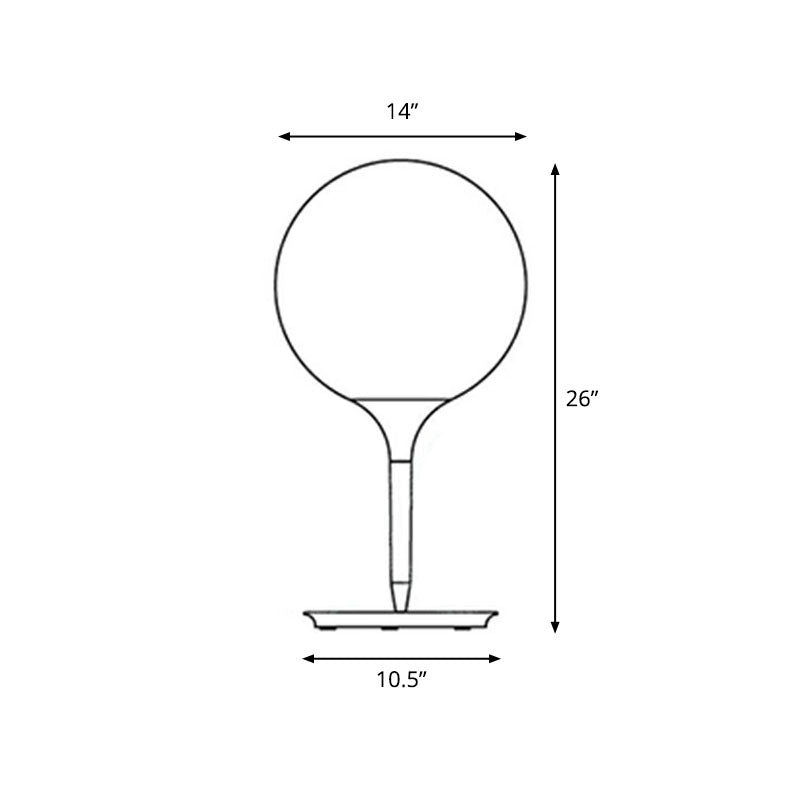 Nordic Frosted Glass Balloon Night Lamp - Single Study Table Light In White / 14