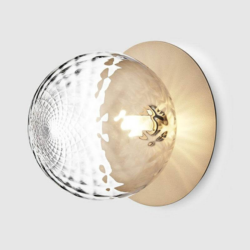 Modern Semi Flush Mount Ceiling Lamp with Ball Glass Shade - 1 Bulb Aisle Lighting