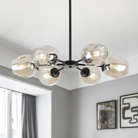 Hanging Glass Cup Chandelier Light Fixture For Living Room