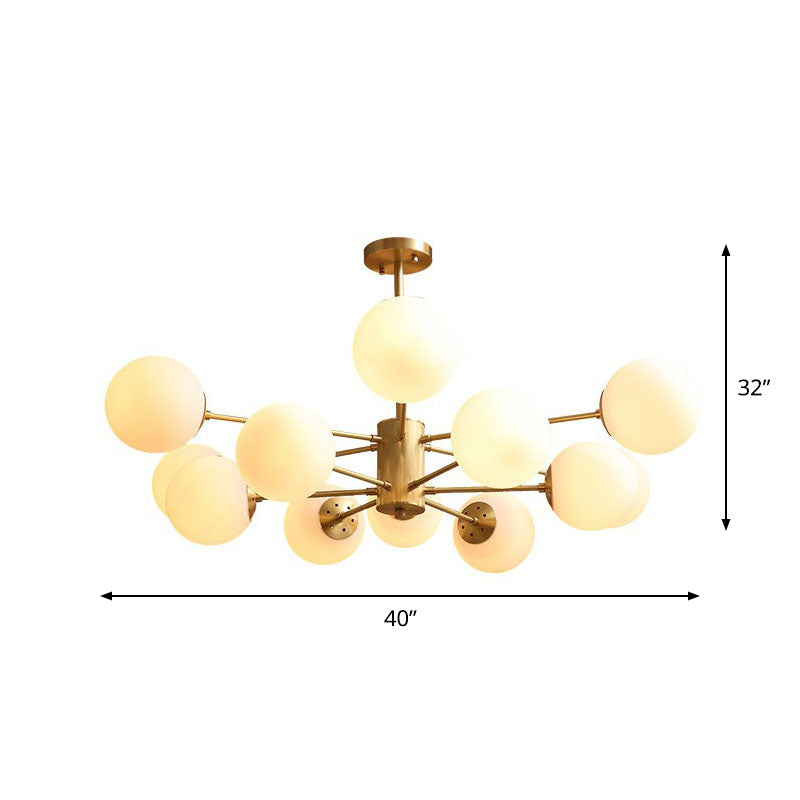 Gold Glass Sphere Ceiling Chandelier - Postmodern Hanging Light For Living Room 12 /