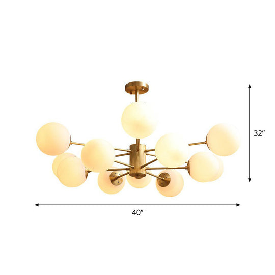 Gold Glass Sphere Ceiling Chandelier - Postmodern Hanging Light For Living Room 12 /