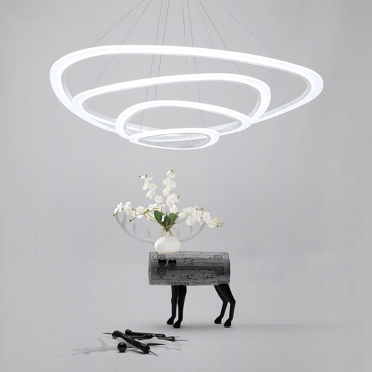 Minimalist White Triangle Led Acrylic Chandelier For Table 4 /