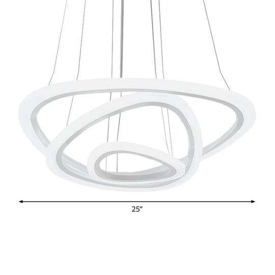 Minimalist White Triangle Led Acrylic Chandelier For Table