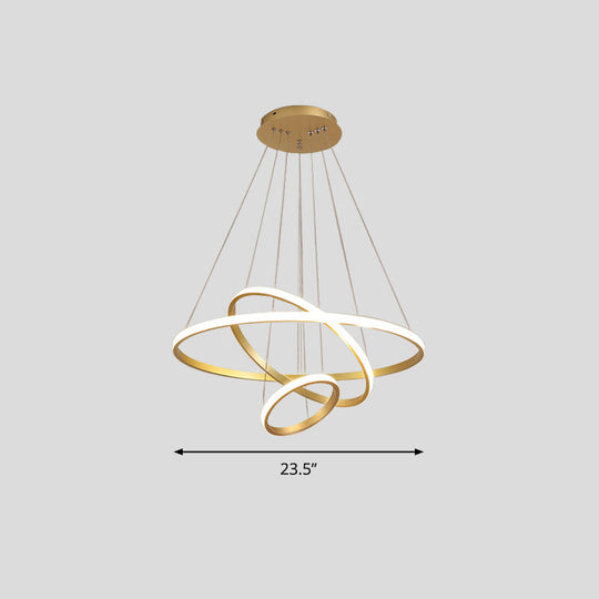 Sleek LED Pendant Light: Modern Acrylic Loop Chandelier for Living Room