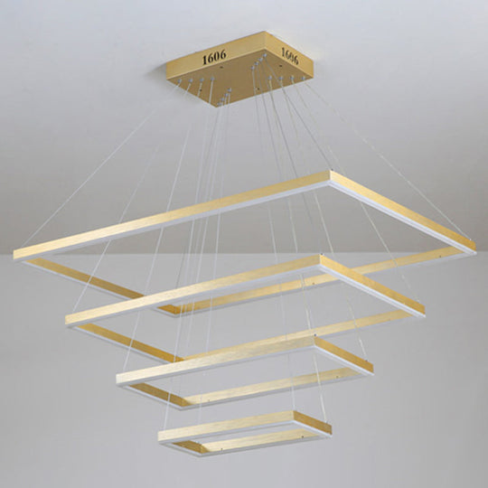 Modern 4-Tier Led Gold Chandelier Ceiling Light Fixture