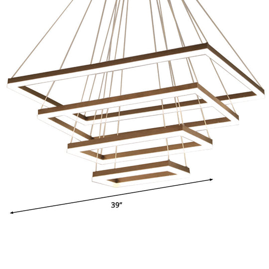 Nordic Style 4-Tier Acrylic LED Coffee Chandelier Light