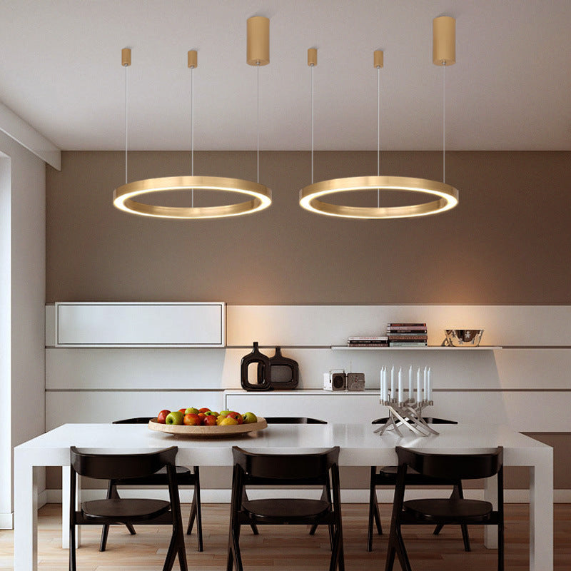 Tiered Acrylic LED Ceiling Lighting Fixture in Modern Gold Chandelier Design for Living Room