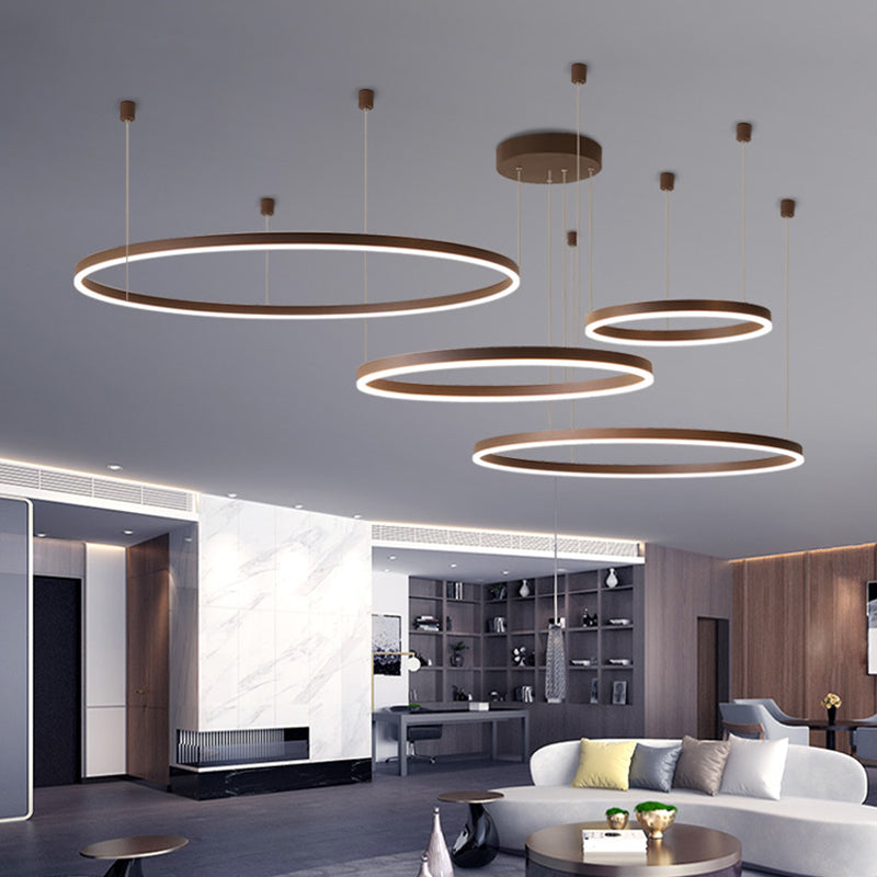 Simplicity LED Loop Chandelier - Tiered Acrylic Pendant Light for Living Room