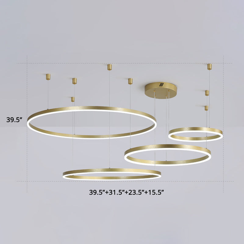 Simplicity LED Loop Chandelier - Tiered Acrylic Pendant Light for Living Room