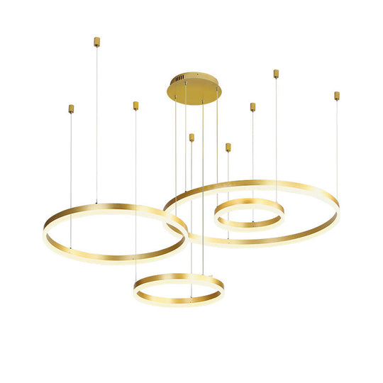 Simplicity LED Loop Chandelier - Tiered Acrylic Pendant Light for Living Room