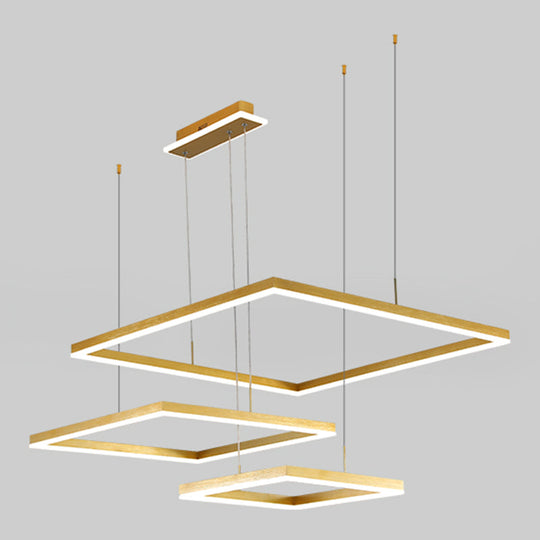 Contemporary LED Rhombus Chandelier Pendant Light with Acrylic Layers for Living Room