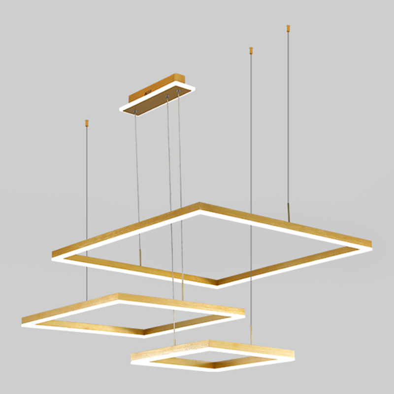 Contemporary Layered Rhombus Chandelier Pendant Light - Acrylic Led Hanging Lighting For Living Room