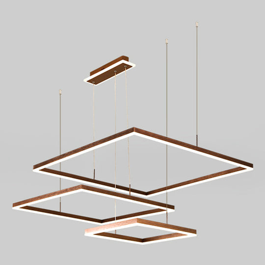 Contemporary LED Rhombus Chandelier Pendant Light with Acrylic Layers for Living Room