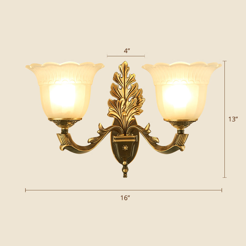 Frost Glass White Sconce Light Fixture - Traditional Wall Lighting 2 / B