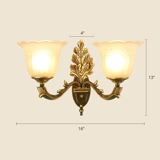 Frost Glass White Sconce Light Fixture - Traditional Wall Lighting 2 / B