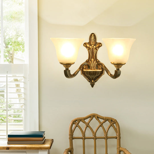 Frost Glass White Sconce Light Fixture - Traditional Wall Lighting