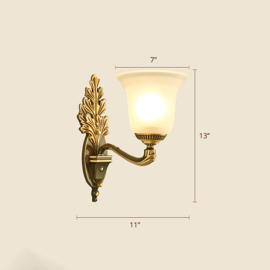 Frost Glass White Sconce Light Fixture - Traditional Wall Lighting 1 / C