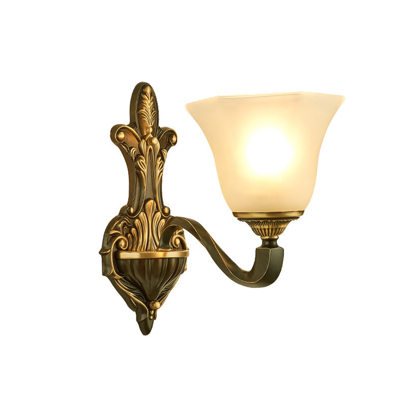 Frost Glass White Sconce Light Fixture - Traditional Wall Lighting