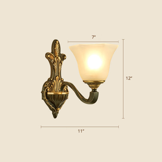 Frost Glass White Sconce Light Fixture - Traditional Wall Lighting 1 / A