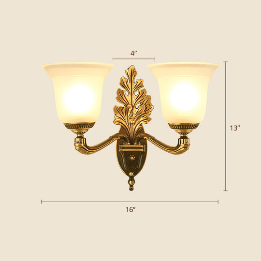 Frost Glass White Sconce Light Fixture - Traditional Wall Lighting 2 / C