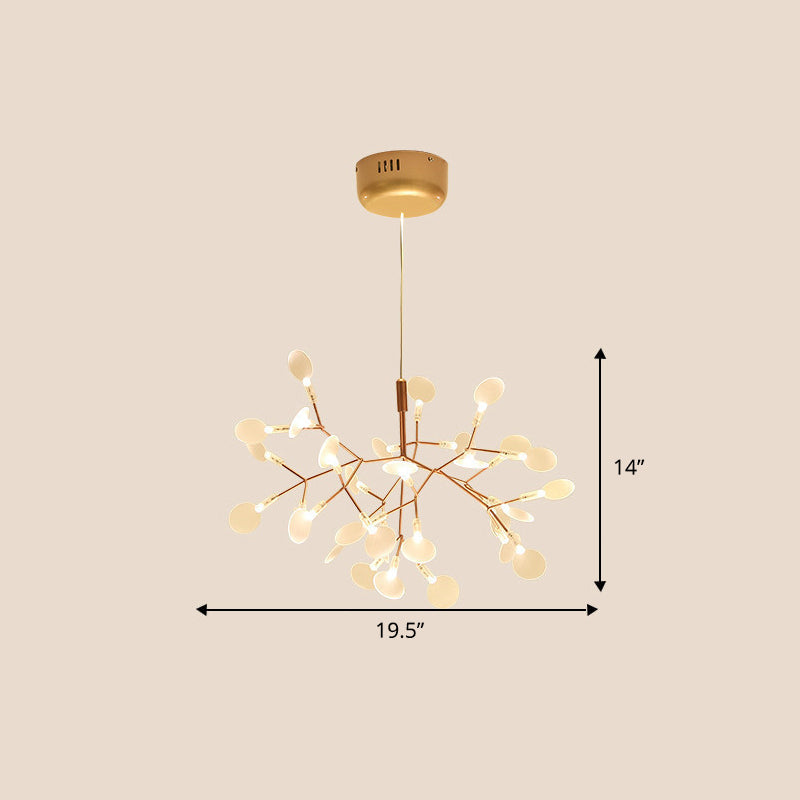 Gold Foliage Pendant Chandelier: Acrylic Simplicity For Dining Room 30 /