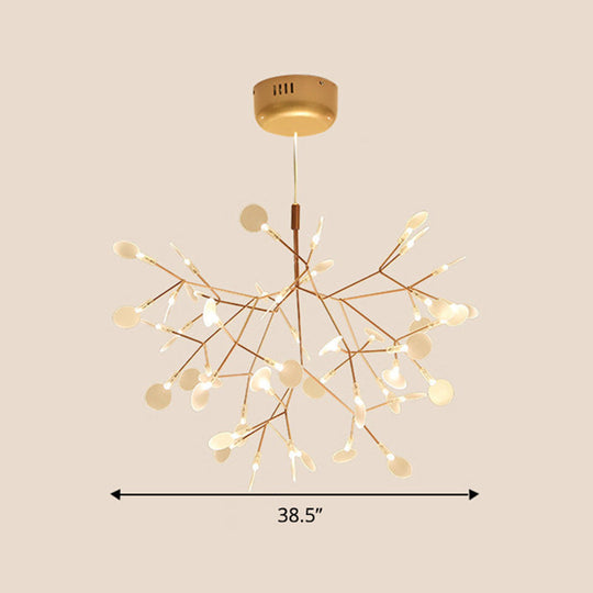 Gold Foliage Pendant Chandelier: Acrylic Simplicity For Dining Room 63 /