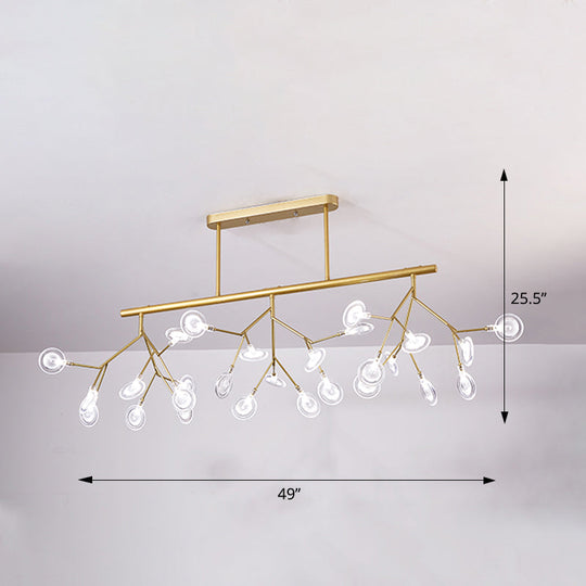 Firefly Island Pendant Light: Elegant Minimalistic Acrylic Lamp For Restaurants (27-Head Suspension)