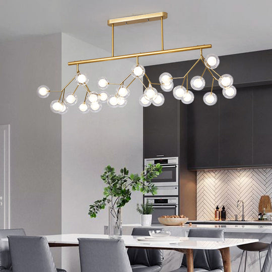 Firefly Island Pendant Light: Elegant Minimalistic Acrylic Lamp For Restaurants (27-Head Suspension)