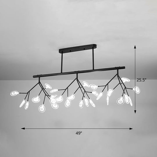 Firefly Island Pendant Light: Elegant Minimalistic Acrylic Lamp For Restaurants (27-Head Suspension)