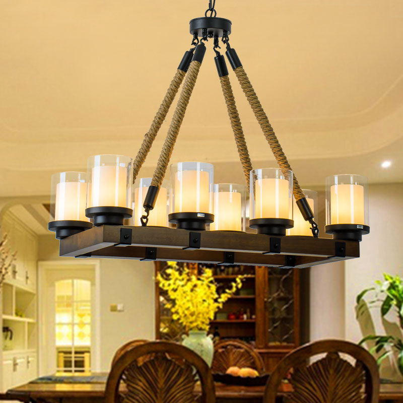 Cylinder Vintage Dining Room Island Light With Inner White Glass Shade - 6/8 Ceiling Fixture 8 /