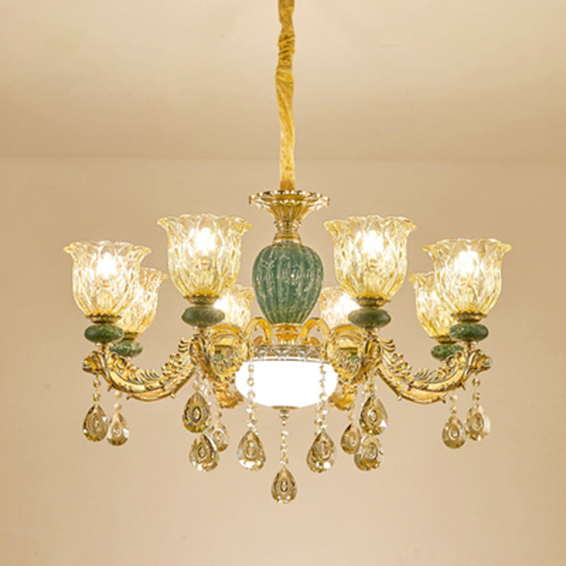 Luxury Crystal Clear Chandelier: Elegant Hanging Light For Living Room 8 /