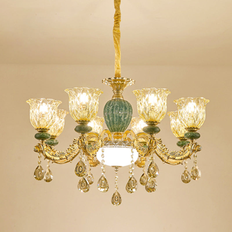 Luxury Crystal Clear Chandelier: Elegant Hanging Light For Living Room 10 /