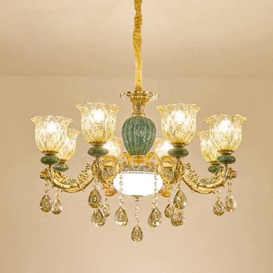 Luxury Crystal Clear Chandelier: Elegant Hanging Light For Living Room 10 /