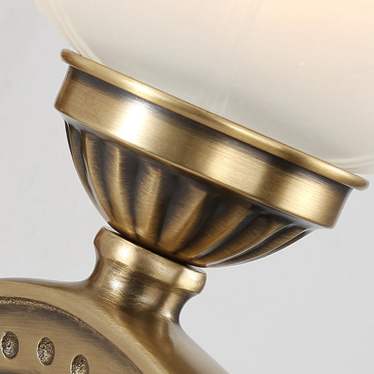 Bronze Finish Ruffle Wall Sconce Light With Traditional Wavy Glass - Bedroom Décor