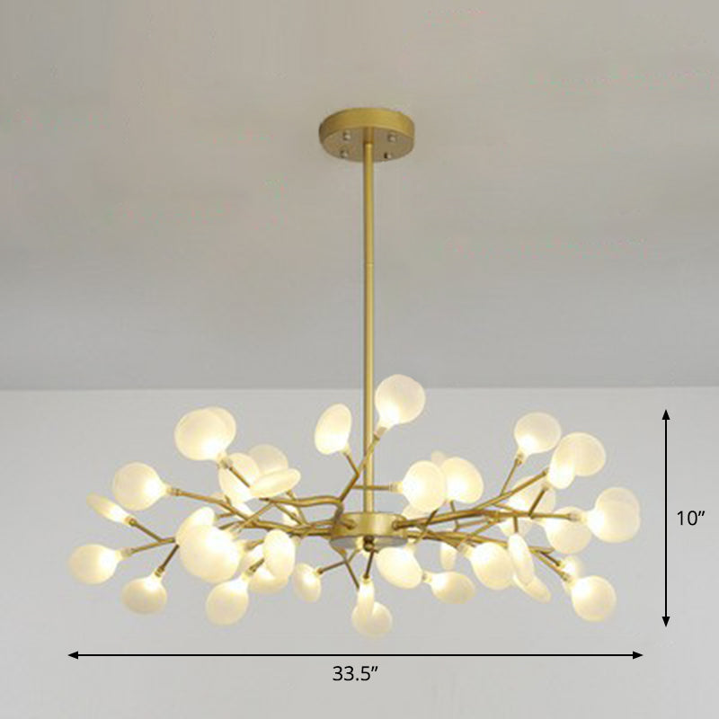 Nordic Gold Led Chandelier: Acrylic Branch Ceiling Lamp For Bedroom 45 /