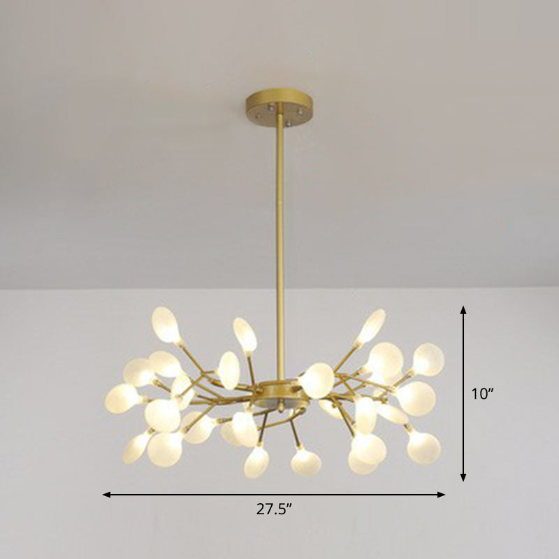 Nordic Gold Led Chandelier: Acrylic Branch Ceiling Lamp For Bedroom 30 /