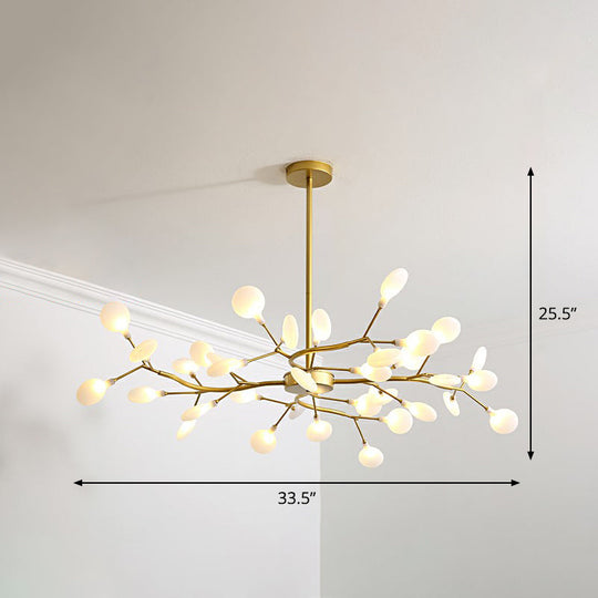 Modern Gold Finish Firefly Hanging Lamp: Acrylic Chandelier Light For Living Room 36 /