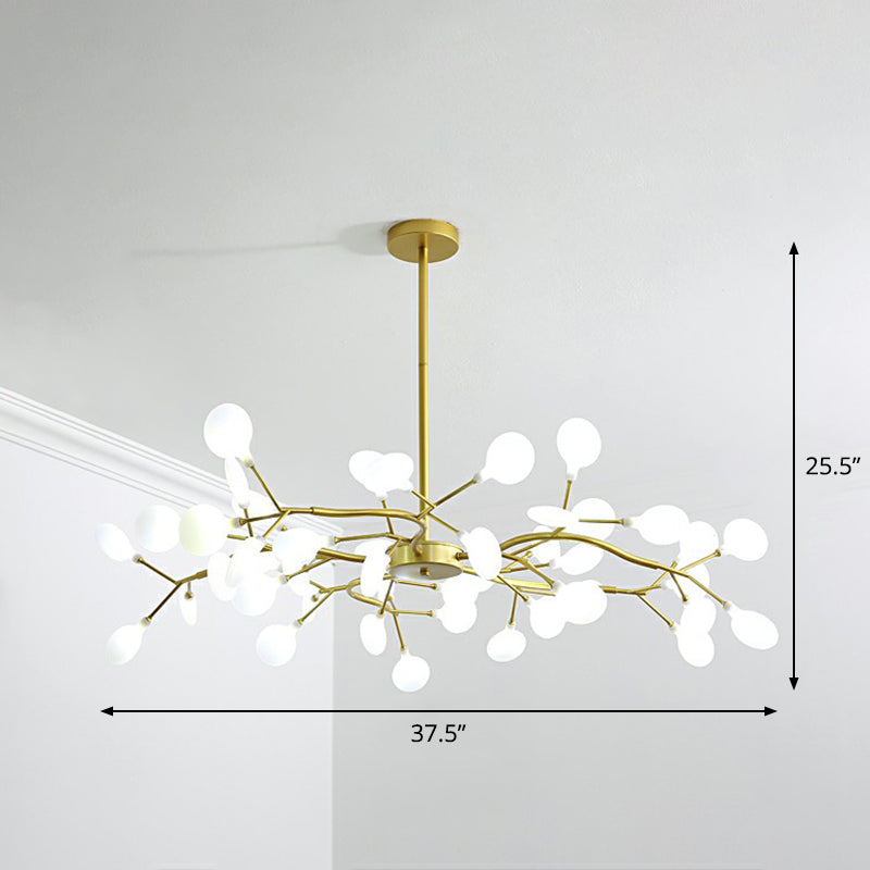 Modern Gold Finish Firefly Hanging Lamp: Acrylic Chandelier Light For Living Room 45 /