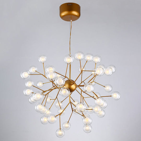 Firefly Pendant Light: Clear Ball Glass Post-Modern Restaurant Chandelier