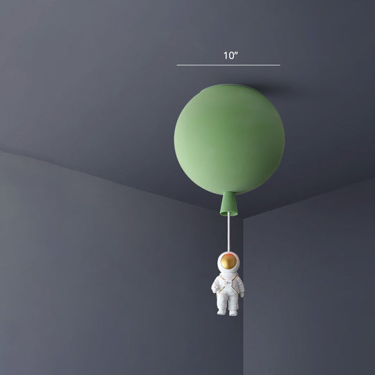 Balloon and Astronaut Ceiling Lamp Kids Acrylic 1 Head Bedroom Pendant Lighting Fixture