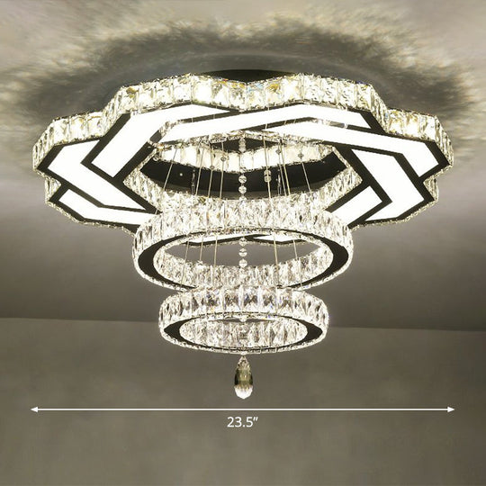 Minimalist Halo Ring Crystal Ceiling Mounted Light for Dining Room