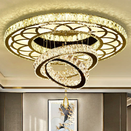 Minimalist Halo Ring Crystal Ceiling Mounted Light for Dining Room