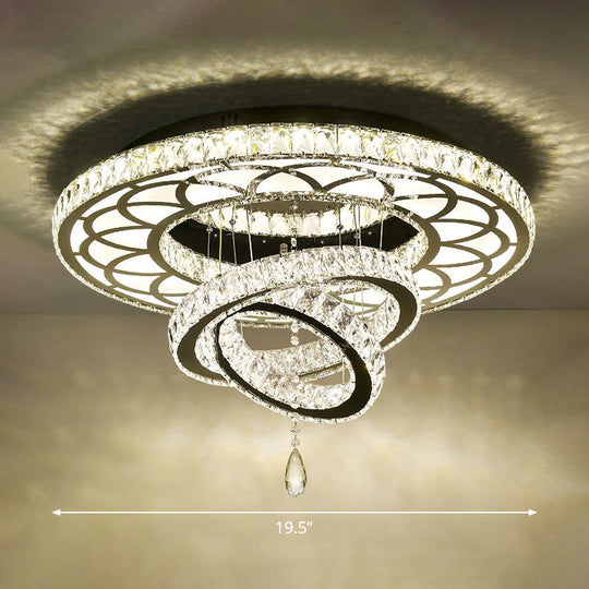 Minimalist Halo Ring Crystal Ceiling Mounted Light for Dining Room