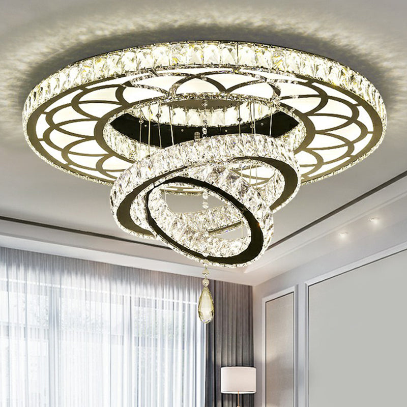 Minimalist Halo Ring Crystal Ceiling Mounted Light for Dining Room