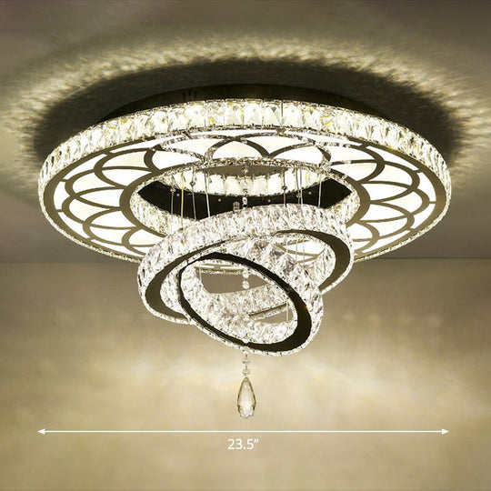 Minimalist Halo Ring Crystal Ceiling Mounted Light for Dining Room