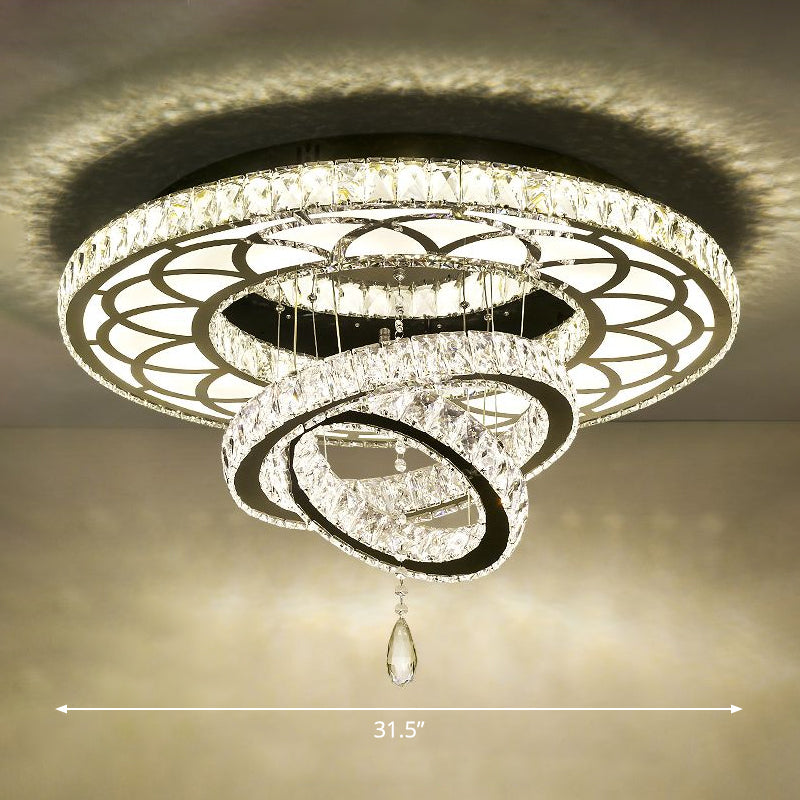 Minimalist Halo Ring Crystal Ceiling Mounted Light for Dining Room