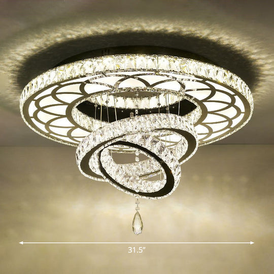 Minimalist Halo Ring Crystal Ceiling Mounted Light for Dining Room